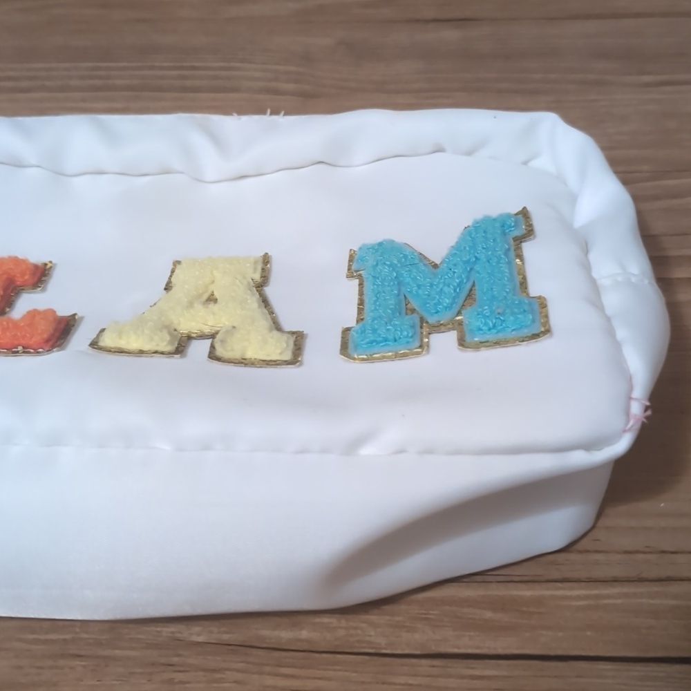 White with Rainbow GLAM Patches MakeUp Bag‎ - Picture 4 of 7